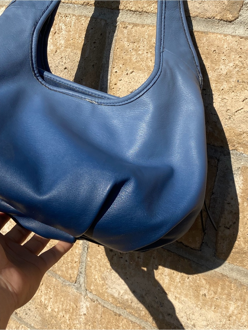 Simply Vera Vera Wang Sidekick Hobo Bag Slate Blue Slouchy Shoulder Purse - Picture 6 of 17